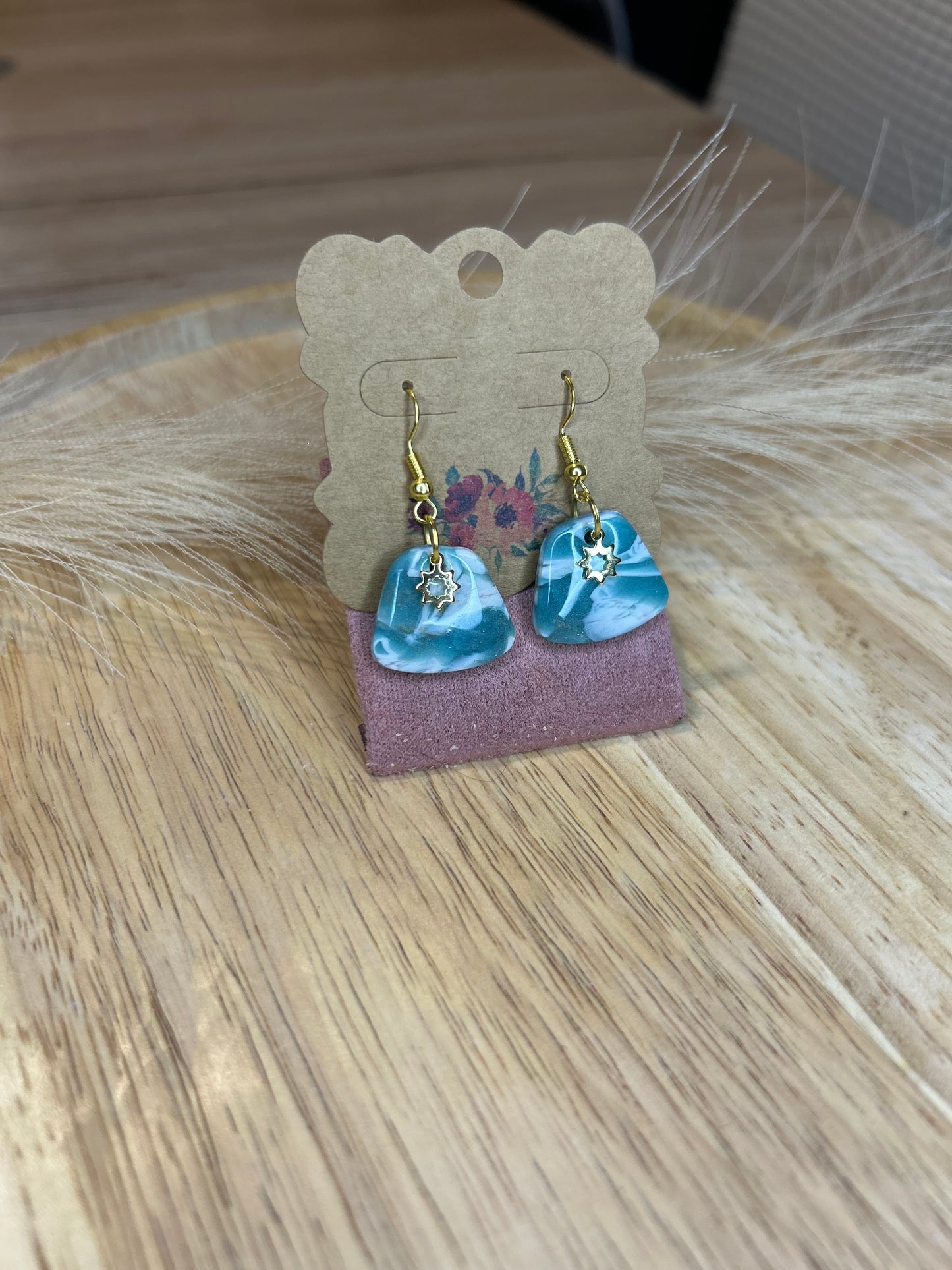 Lyse marbré bleu et blanc